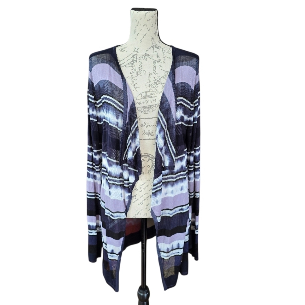 Calvin Klein Black Lavender Open Front Cardigan XL